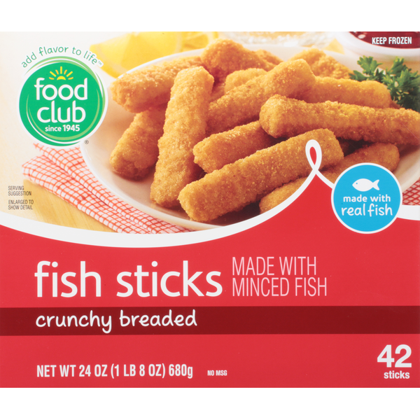 Frozen Meat & Seafood Food Club Fish Sticks, Crunchy Breaded hero