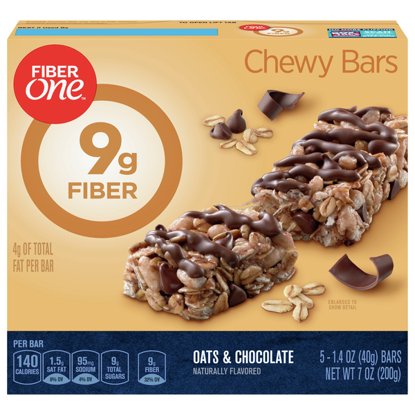 Breakfast/Granola Bars & Pastries Fiber One Chewy Bars, Oats & Chocolate hero