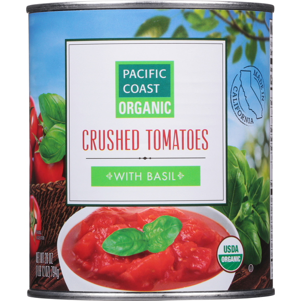 Pasta Sauce PACIFIC COAST ORGANIC Crushed Tomatoes, with Basil hero