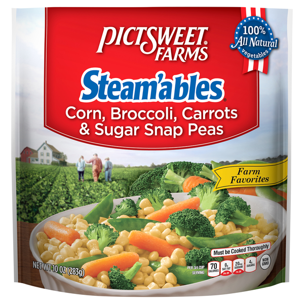 Packaged Vegetables & Fruits Pictsweet Farms Corn, Broccoli, Carrots & Sugar Snap Peas hero