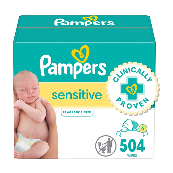 Diapers & Wipes Pampers Baby Wipes Sensitive Perfume Free 6X Pop-Top Packs hero