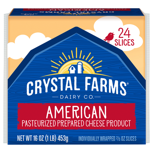 Packaged Cheese Crystal Farms Cheese Slices, American hero