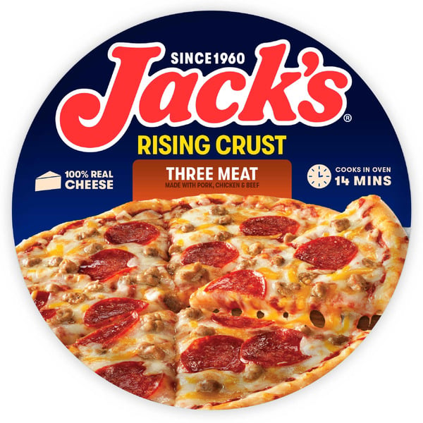 Frozen Pizza Jack's Rising Crust Three Meat Frozen Pizza hero