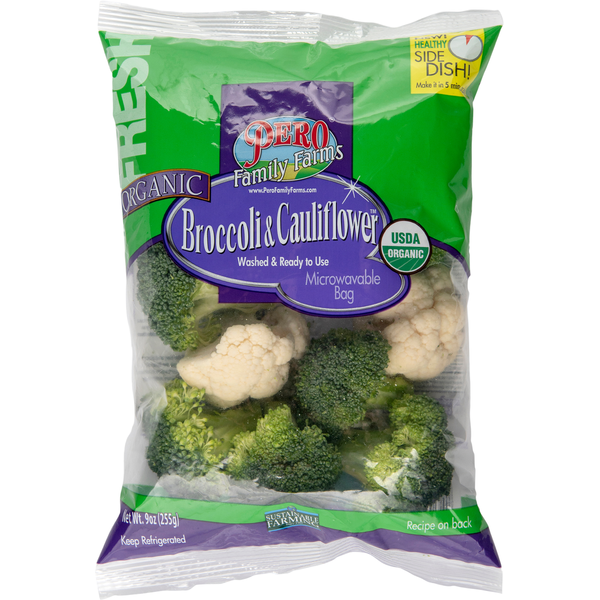 Packaged Vegetables & Fruits Pero Family Farms Broccoli & Cauliflower, Organic hero