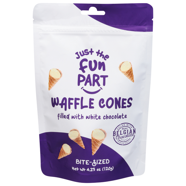 Just the Fun Part Waffle Cones, White Chocolate, Bite-Sized hero