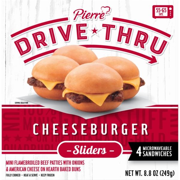 Prepared Meals Pierre Drive Thru Cheeseburger Sliders, 4 Count (Frozen) hero