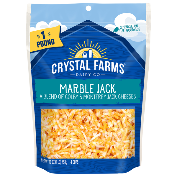 Packaged Cheese Crystal Farms Cheese, Marble Jack hero