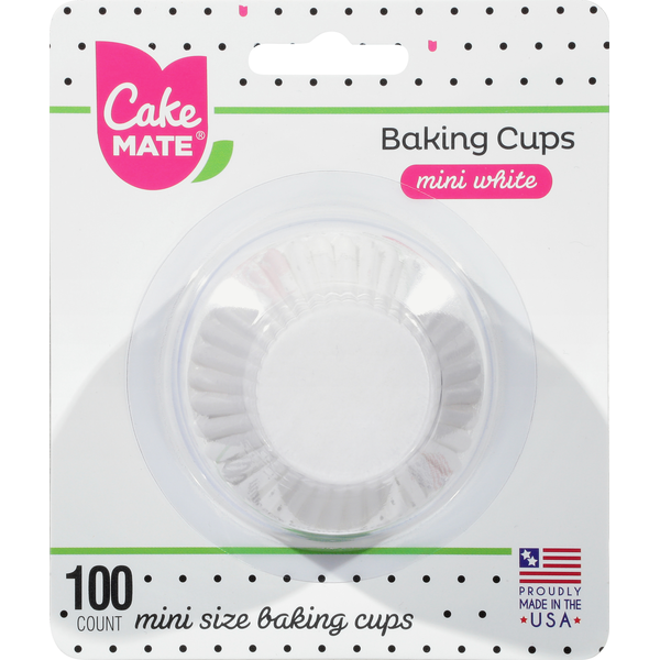 Baking Supplies & Decor Cake Mate Baking Cups, White, Mini hero