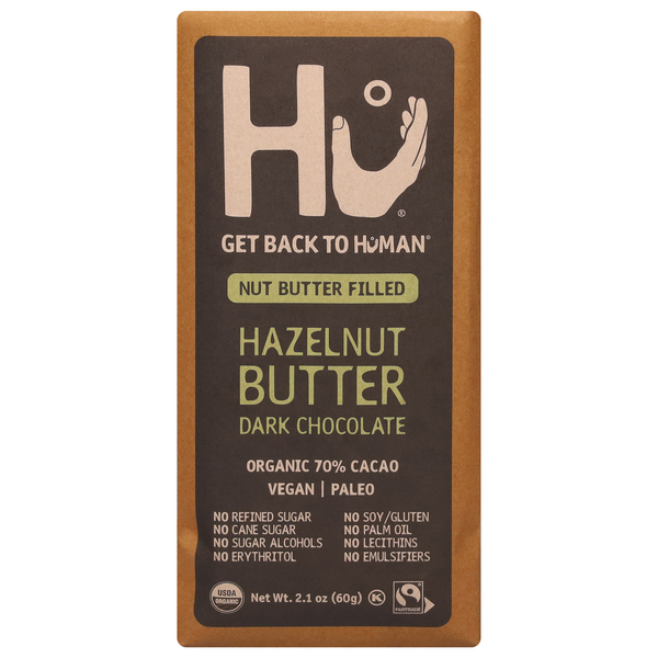 Candy & Chocolate Hu Dark Chocolate, Organic, Hazelnut Butter, 70% Cacao hero