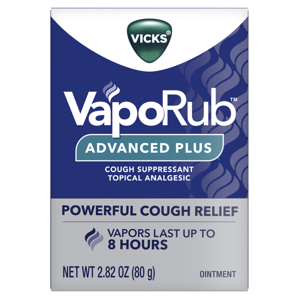 Cold, Flu & Allergy Vicks VapoRub Advanced Plus Cough Suppressant Chest Rub Ointment hero