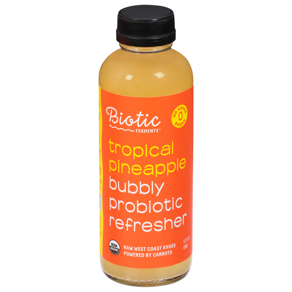 Energy & Sports Drinks Biotic Ferments Kvass, Tropical Pineapple, Organic, Raw hero