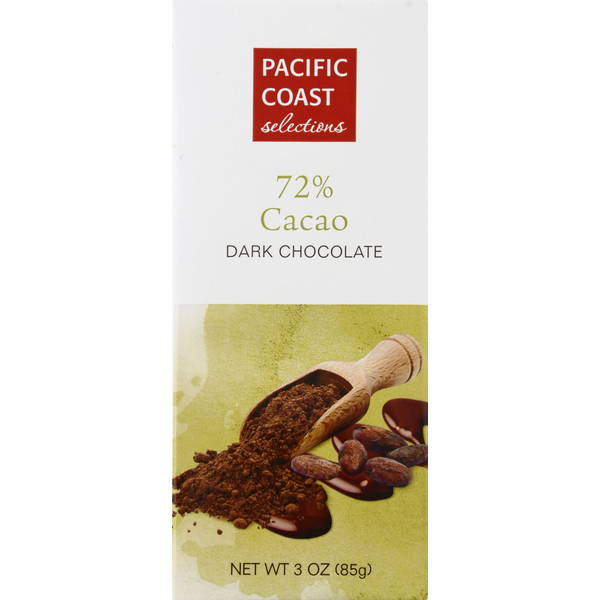 Candy & Chocolate PACIFIC COAST selections Dark Chocolate, 72% Cacao hero