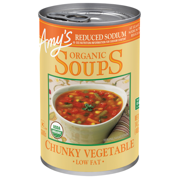 Soup, Broth & Bouillon Amy's Kitchen Chunky Vegetable Soup Reduced Sodium hero