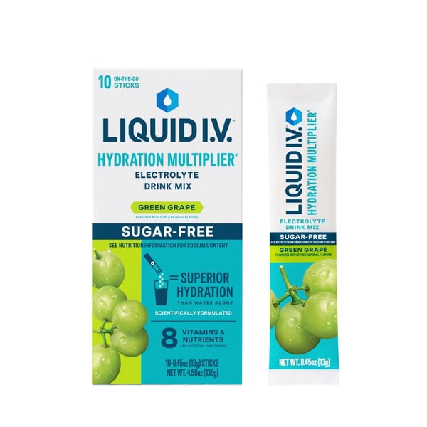 Liquid I.V. Electrolyte Drink Mix, Sugar-Free, Green Grape hero