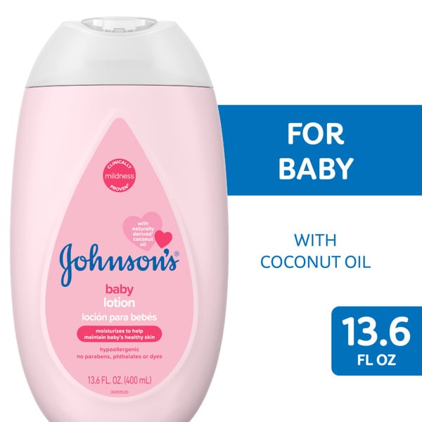 Johnson's Moisturizing Pink Baby Lotion With Coconut Oil hero