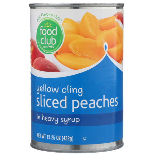 Canned Fruit & Applesauce Food Club Yellow Cling Sliced Peaches In Heavy Syrup hero