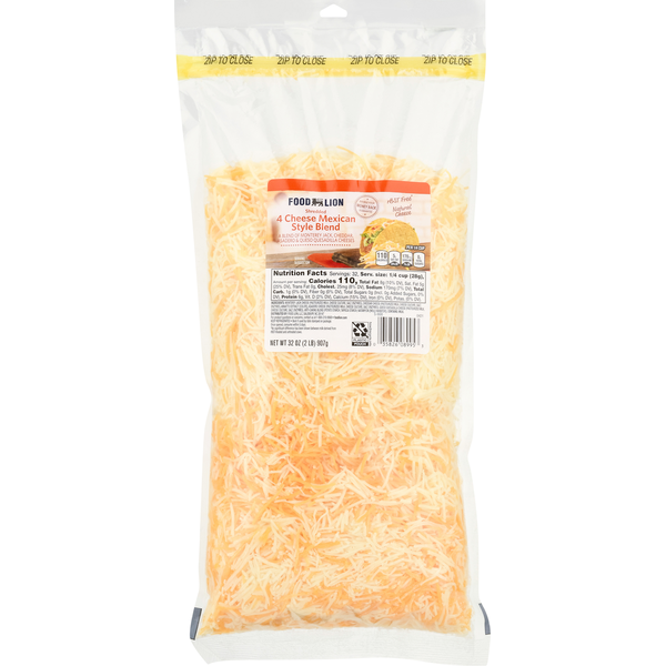 Packaged Cheese Food Lion Natural Shredded Mexican Blend Cheese hero