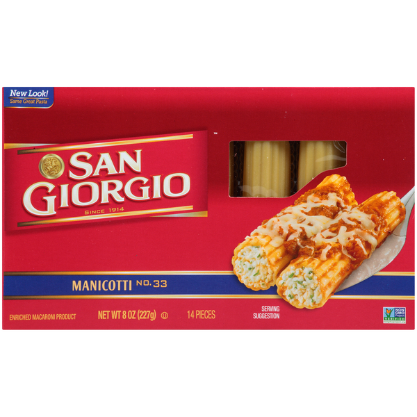 Dry Pasta San Giorgio Manicotti hero