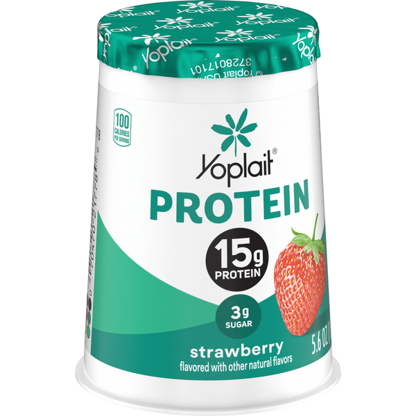 Yoplait Protein Strawberry Yogurt Cultured Dairy Snack Cup hero