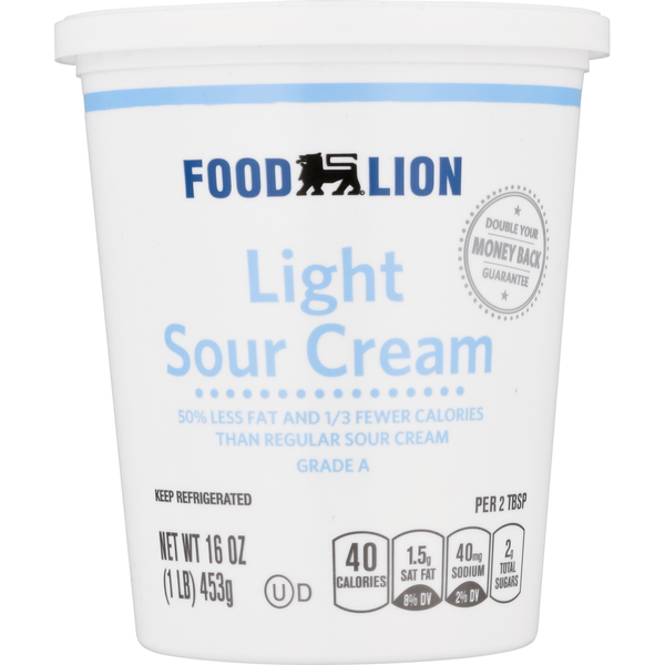 Other Creams, Cheeses & Dips Food Lion Light Sour Cream hero