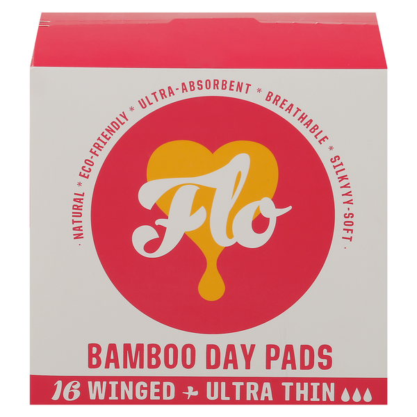 Flo Bamboo Day Pads, Winged + Ultra Thin hero