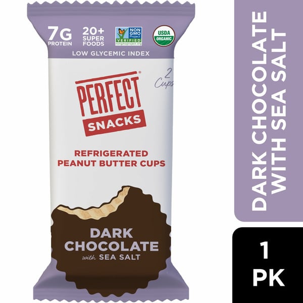 Refrigerated Perfect Snacks Dark Chocolate With Sea Salt Peanut Butter Cups hero