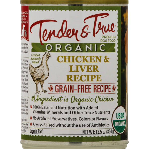 Dog Food & Care Tender & True Dog Food, Organic, Chicken & Liver Recipe hero