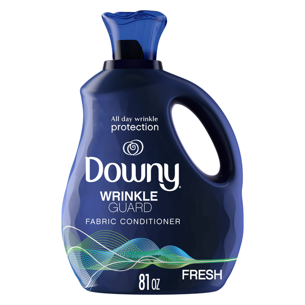 Laundry Downy WrinkleGuard Liquid Fabric Softener and Conditioner, Fresh hero