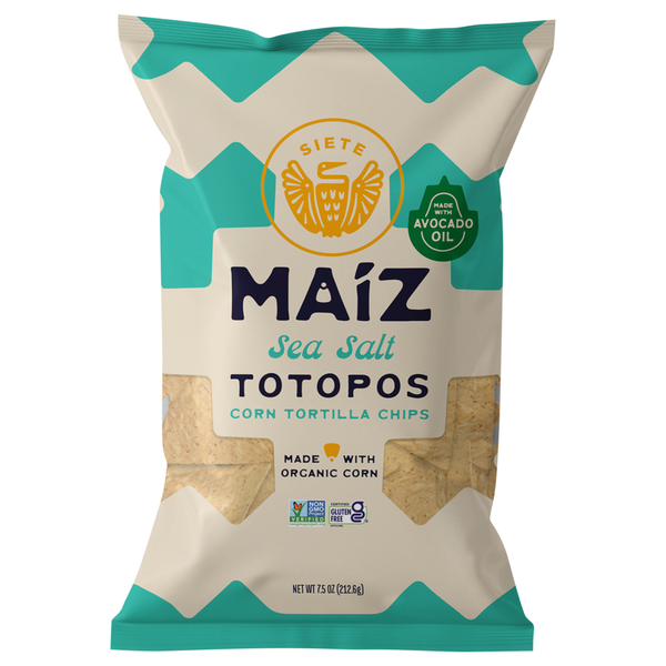 Siete Corn Tortilla Chips, Sea Salt, Totopos hero