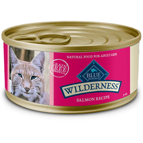 Cat Food & Care Blue Buffalo Wilderness High Protein Grain Free, Natural Adult Pate Wet Cat Food, Salmon hero