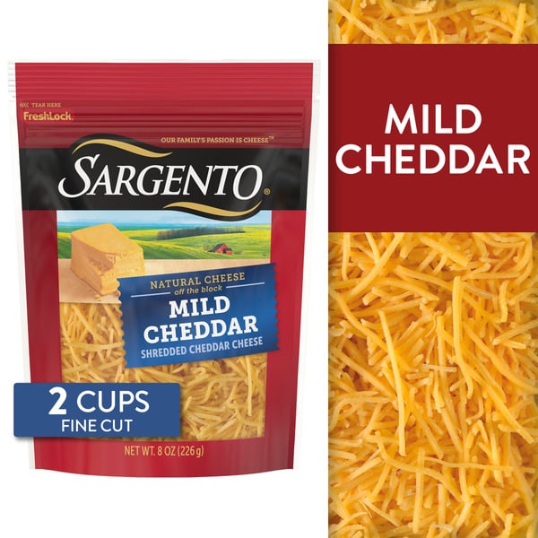 Packaged Cheese Sargento Shredded Mild Natural Cheddar Cheese hero