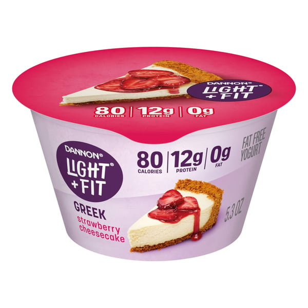 Yogurt Dannon Light + Fit Greek Strawberry Cheesecake Nonfat Yogurt hero