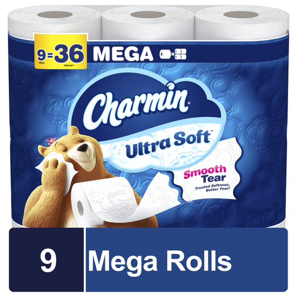 Charmin Ultra Soft Toilet Paper Mega Rolls hero