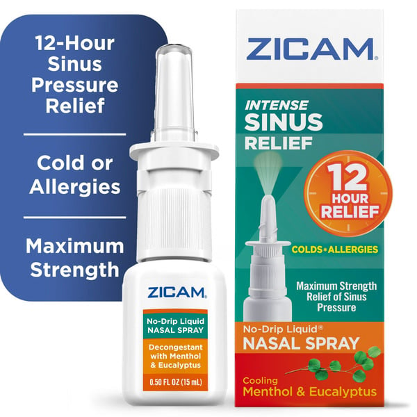 Cold, Flu & Allergy Zicam Intense Sinus Relief No-Drip Nasal Spray With Cooling Menthol & Eucalyptus hero