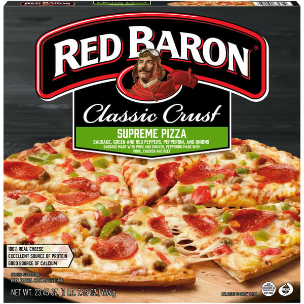 Frozen Pizza Red Baron Classic Crust Supreme Pizza hero