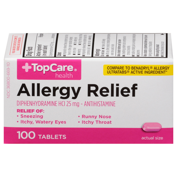 Cold, Flu & Allergy TopCare Allergy Relief, 25 mg, Tablets hero