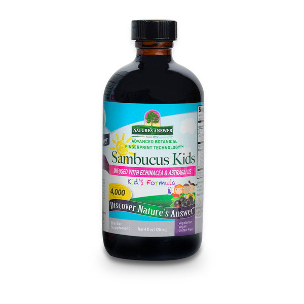 Baby First Aid & Vitamins Nature's Answer Sambucus Elderberry Syrup Kids Formula hero