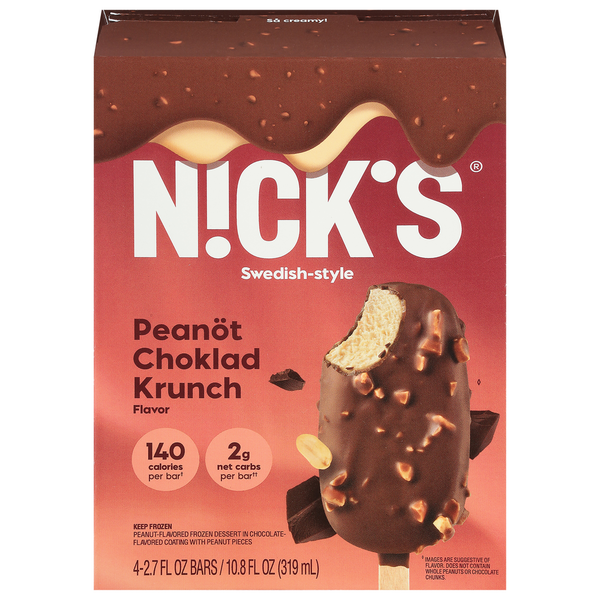 Ice Cream & Ice N!ck's Bars, Peanot Choklad Krunch Flavor, Swedish-Style hero