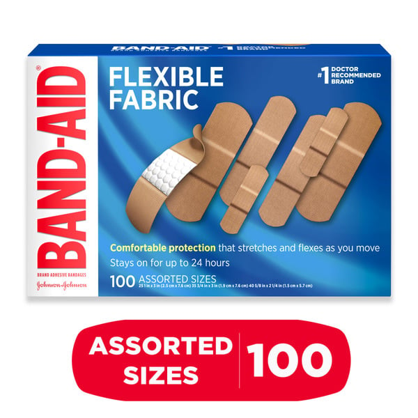 BAND-AID Flexible Fabric Adhesive Bandages, Assorted hero