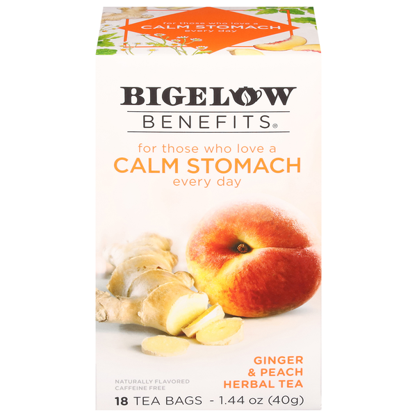 Tea Bigelow Benefits Ginger & Peach Herbal Tea Tea Bags hero