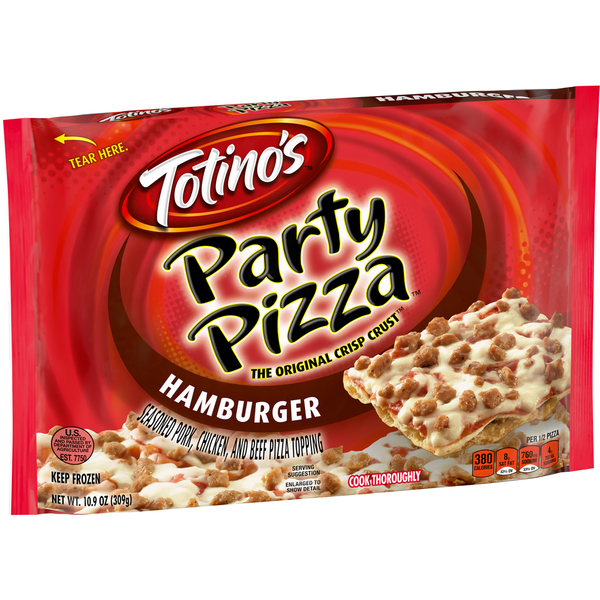 Frozen Pizza Totino's Party Pizza Hamburger Thin Crust Frozen Pizza hero