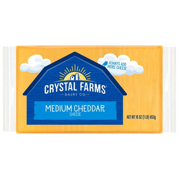 Crystal Farms Cheese, Medium Cheddar hero