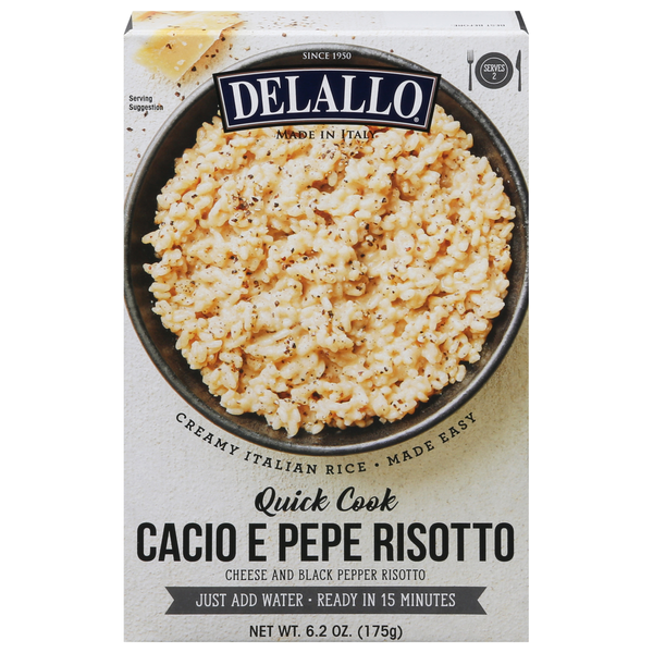 DeLallo Risotto, Cheese and Black Pepper, Cacio E Pepe hero