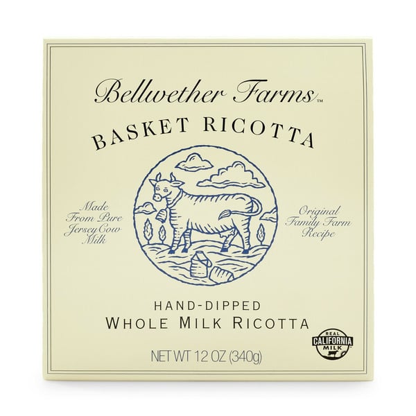 Packaged Cheese Bellwether Farms Whole Milk Basket Ricotta, 12 oz, From Grade A Milk hero