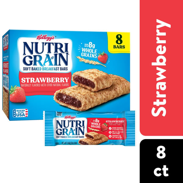 Breakfast Bars & Pastries Kellogg’s Nutri-Grain Soft Baked Breakfast Bars, Kids Snacks, Whole Grain, Strawberry hero