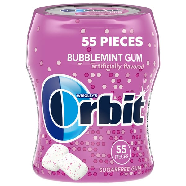 Mint & Gum Orbit Gum Bubblemint Sugar Free Chewing Gum Piece Bottle hero