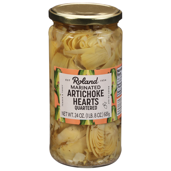 Canned & Jarred Vegetables Roland Foods Artichoke Hearts, Quartered, Marinated hero