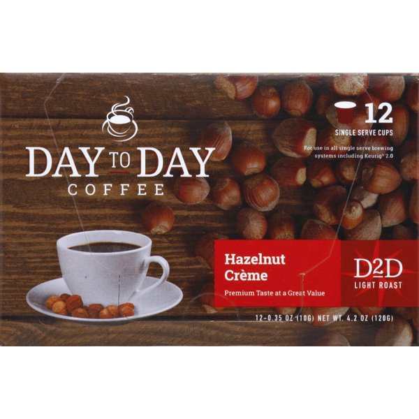 Coffee Day to Day Coffee, Light Roast, Hazelnut Creme, Single Serve Cups hero