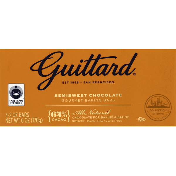 Baking Ingredients Guittard Baking Bars, Gourmet, Semisweet Chocolate hero