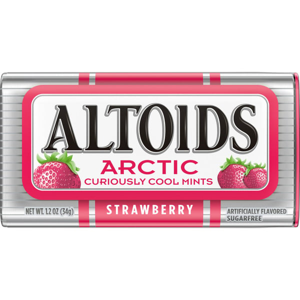 Mint & Gum Altoids Arctic Strawberry Sugar Free Breath Mints Single Pack hero